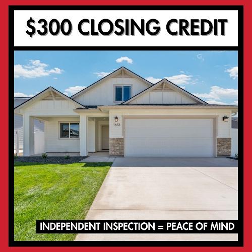Earn a $300 Credit Toward Closing!